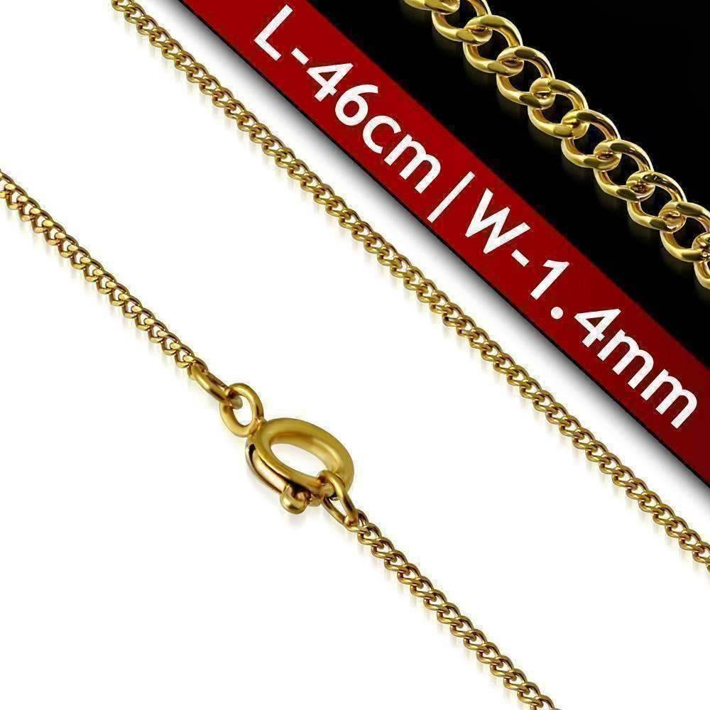 18 inch Fine Round Link 18k Gold Plated 316 Stainless Steel Neck
