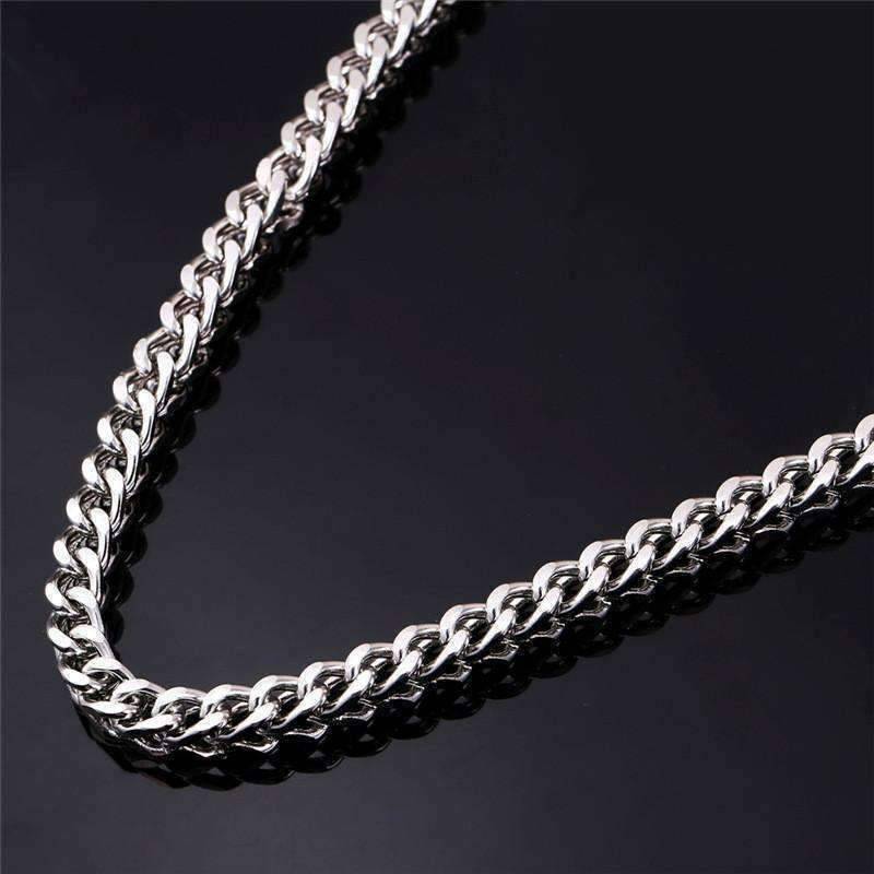 Oakland 5mm Stainless Steel Men's Wheat Link Chain Necklace - Two Sizes