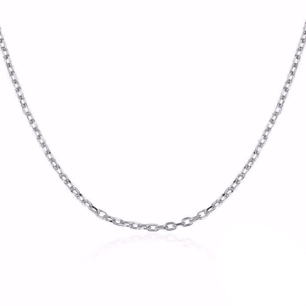 Fine Belcher Oval Link Silver Chain Necklace in 18, 20 or 22 inches