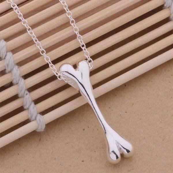 Silver Bone Pendant Necklace