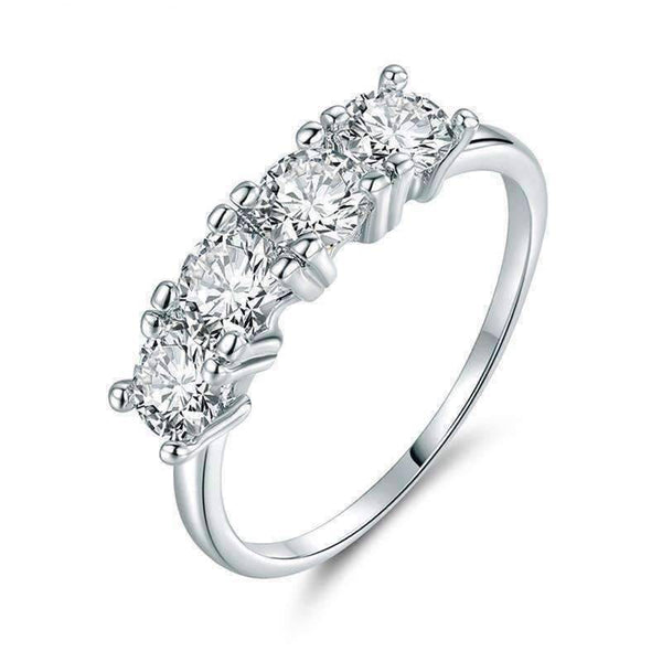 Devotion Four Stone 1ct CZ Anniversary Band Ring | Feshionn IOBI ...