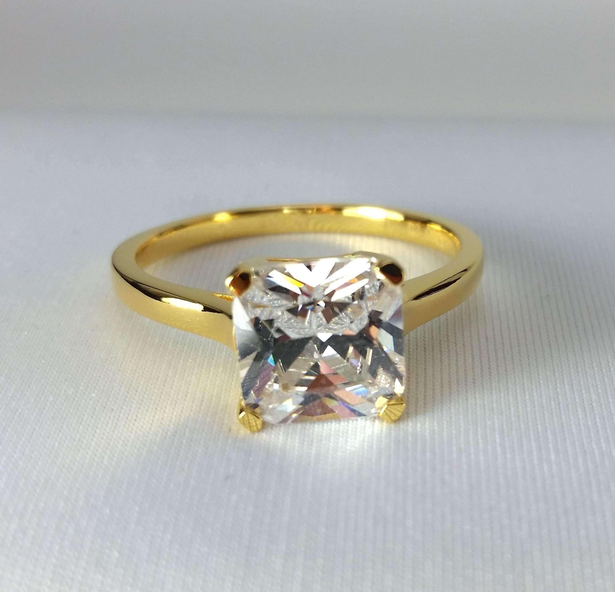 Indira D'ora 3CT Princess Cut Solitaire IOBI Cultured Diamond Ring ...
