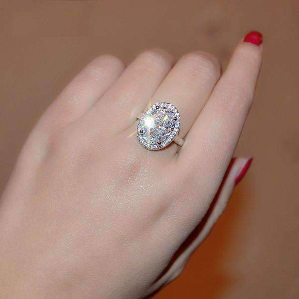 ON SALE - "Celebrity" 6 Carat Oval Engagement Ring in ...