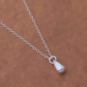 Tiny Teardrop Silver Matching Necklace 