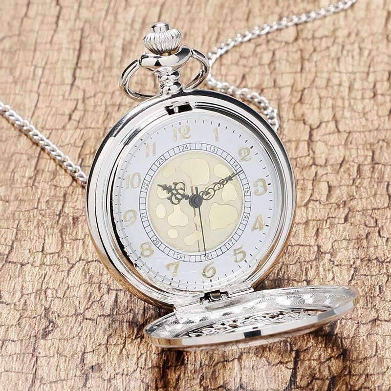 Silver Scroll Detail Classic Pocket Watch For Man or Woman