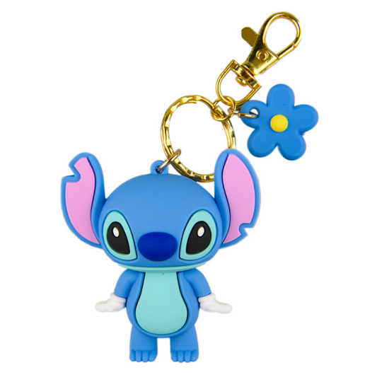 Stitch Character Silicone 3D Charm Keychain Keyring 