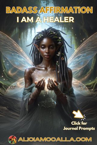 Dark Skin Healer Fairy with locs