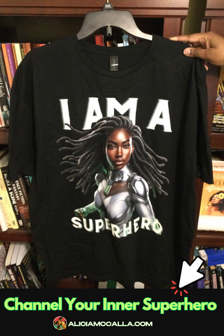 Alicia McCalla's sample of the Silver Soldier Black Nerd Shirt. Channel your inner Black Superhero.