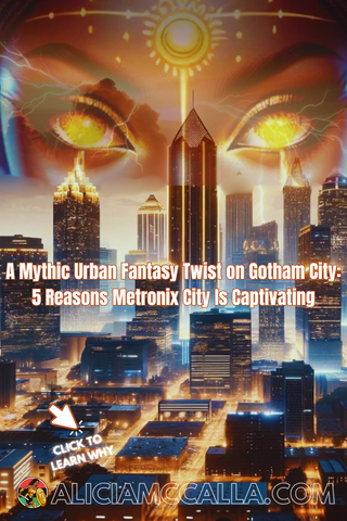 Oya's Eyes above Metronix City in the Superhero Vigilante Serial by Alicia McCalla