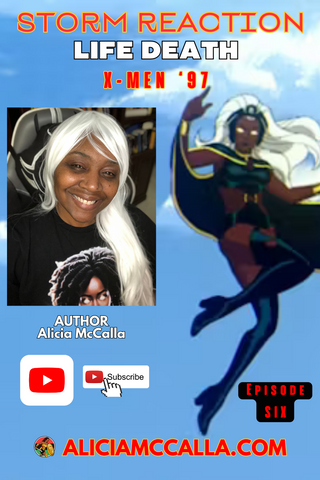 Storm Wearing Black Iconic Costume. Author Alicia McCalla Cosplaying Storm Marvel.