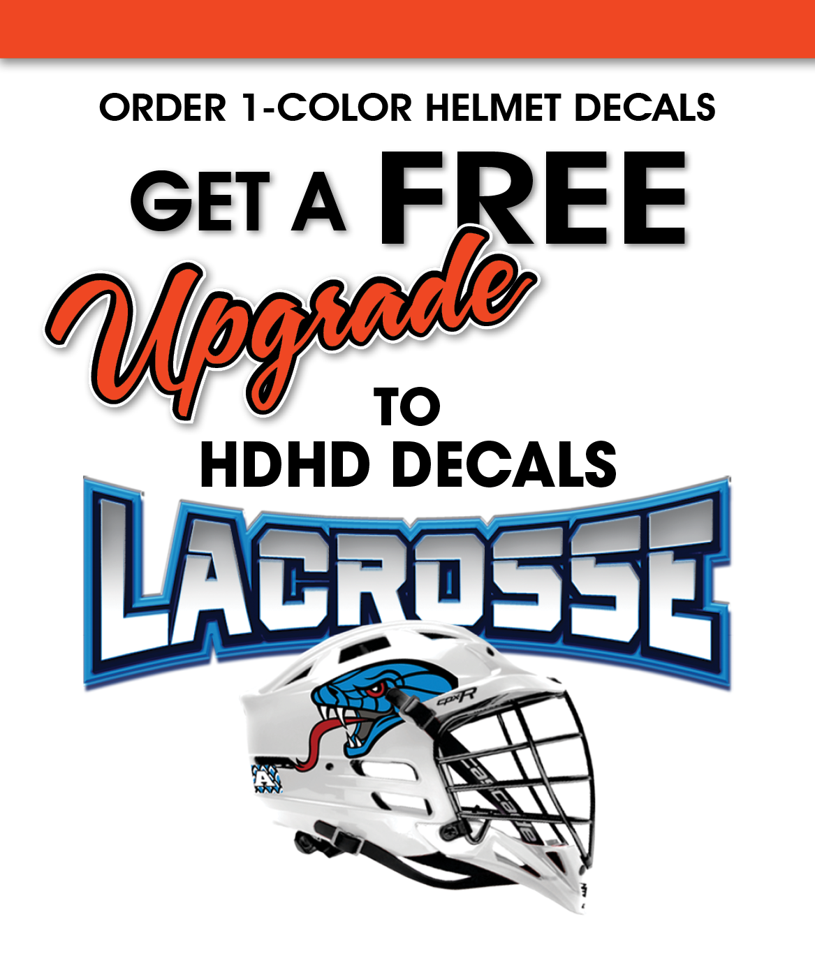 Free Upgrade to HDHD Lacrosse Helmet Decals