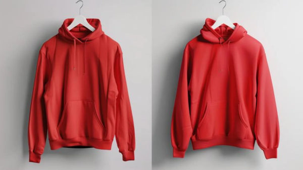 Comparaison de la taille d'un hoodie avant et après son agrandissement