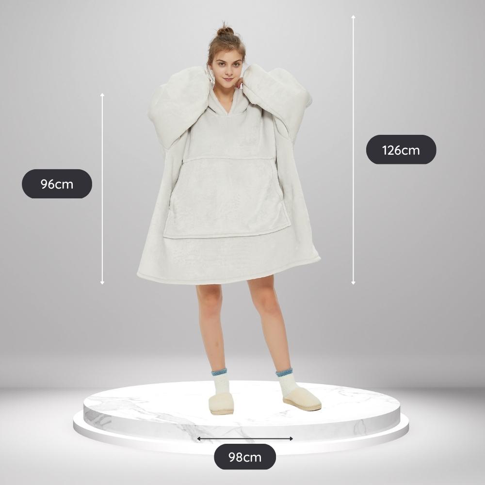 Guide des tailles Femme The Oversized Hoodie Blanc Argent