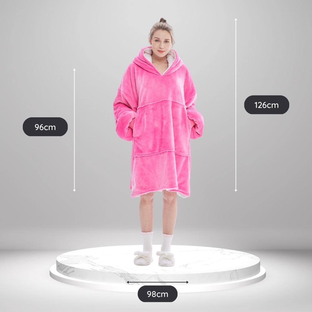 Guide des tailles Femme The Oversized Hoodie Fuchsia