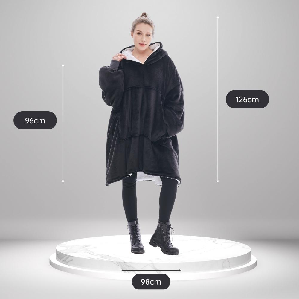 Guide des tailles Femme The Oversized Hoodie Noir