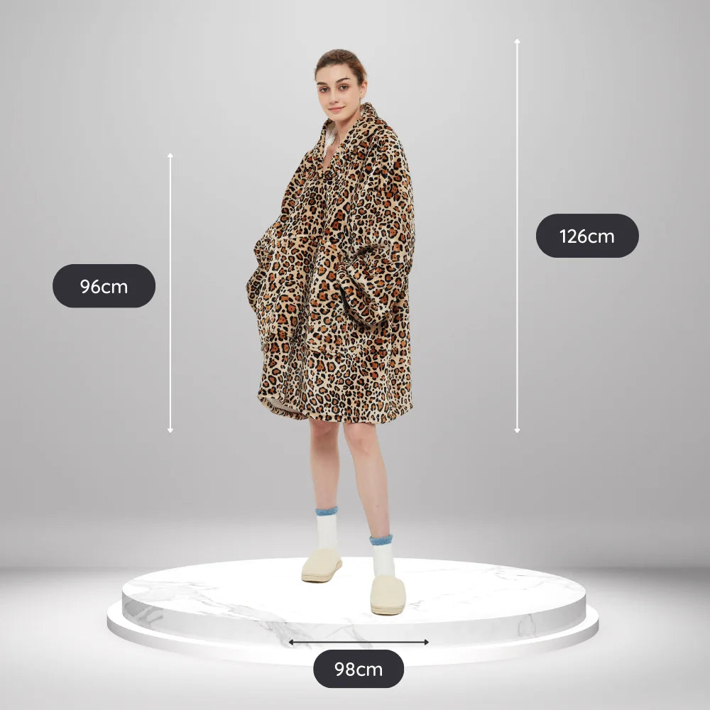 Guía de tallas Sudadera de cuadros Jersey de leopardo La sudadera con capucha extragrande