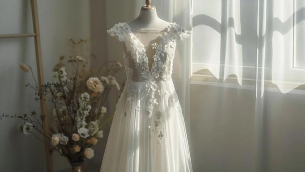 Robe de mariée en organza de soie