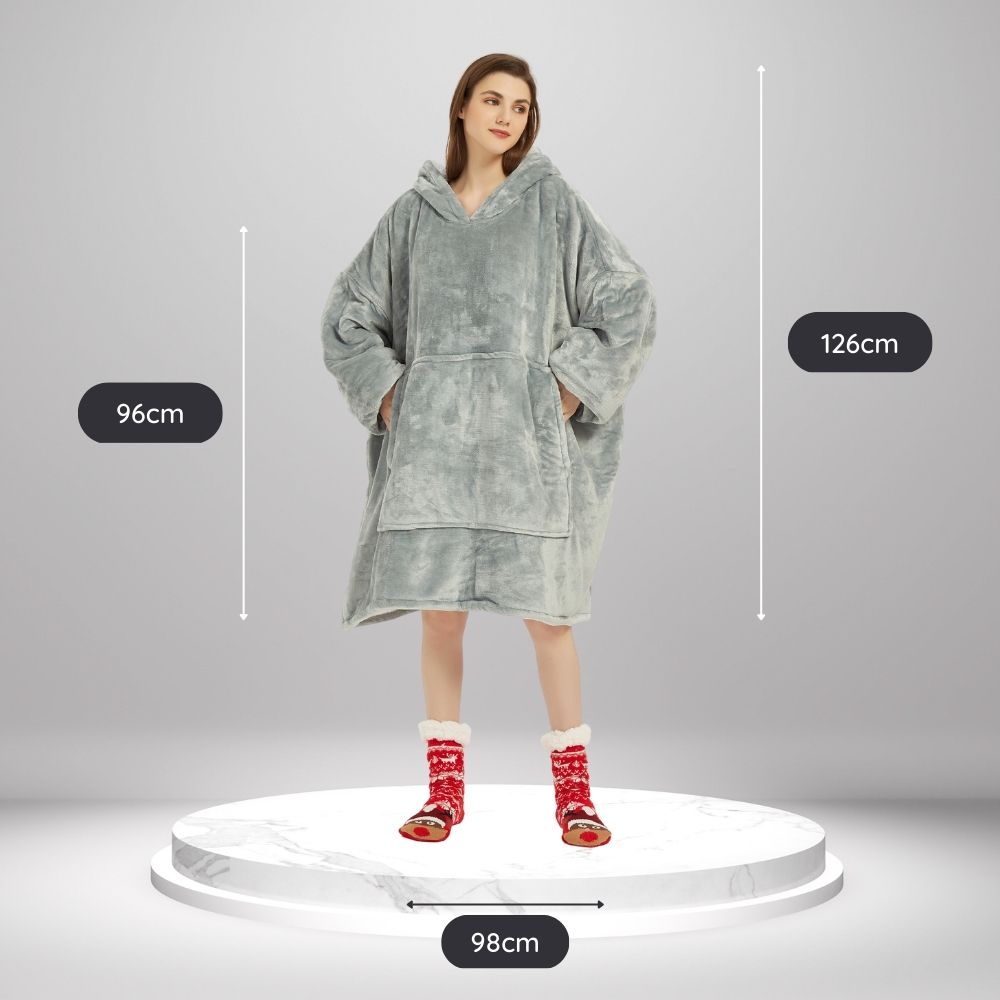 Guide des tailles Femme The Oversized Hoodie Gris clair