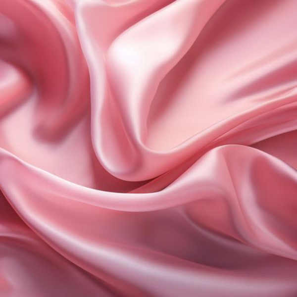 Tissu en soie synthétique de couleur rose