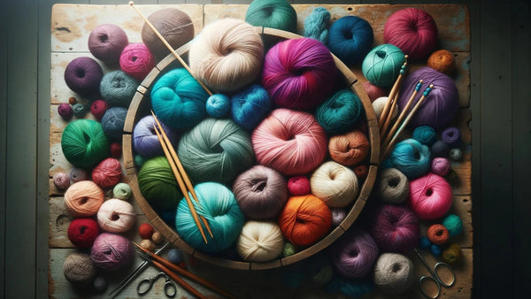 différentes pelotes de laine de couleurs vives pour tricoter
