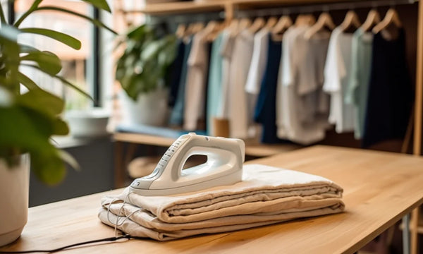 pile de linge frais et propre sur une table en bois