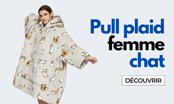 pull plaid femme chat