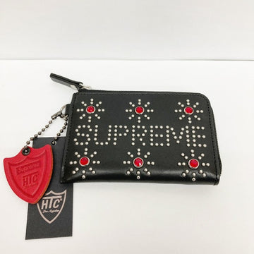 いいスタイル 最終価格‼️supreme ブラックレザー wallet studded htc