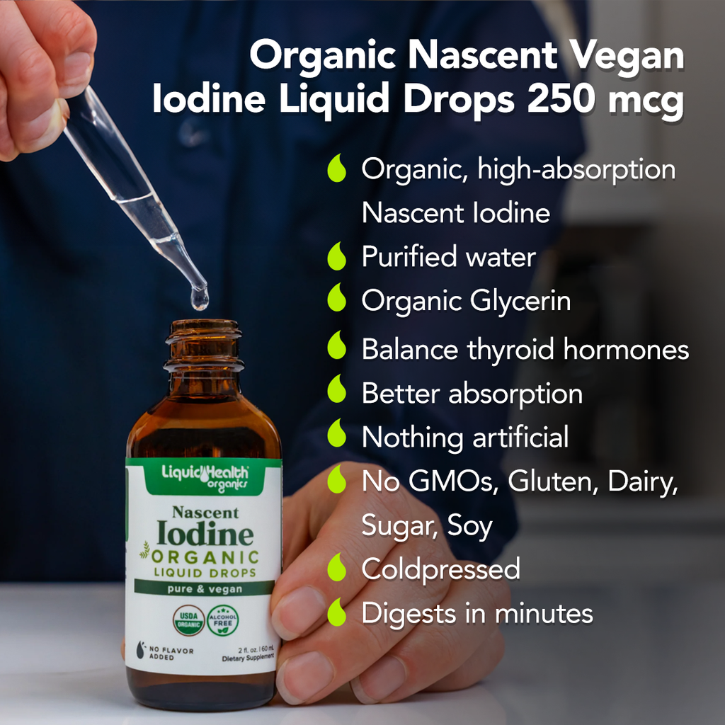 Organic Nascent Vegan Iodine Liquid Drops 250 mcg