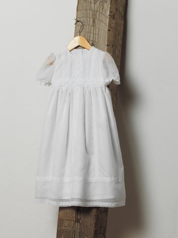White Silk Cotton Voile Long Dress
