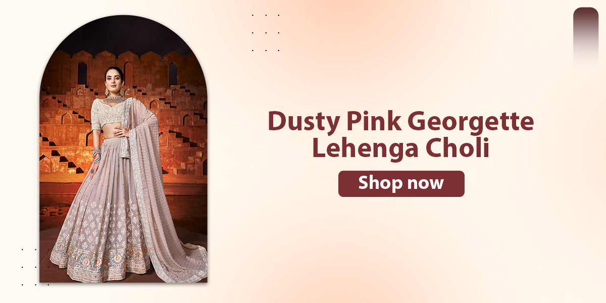  Dusty Pink Georgette Lehenga Choli