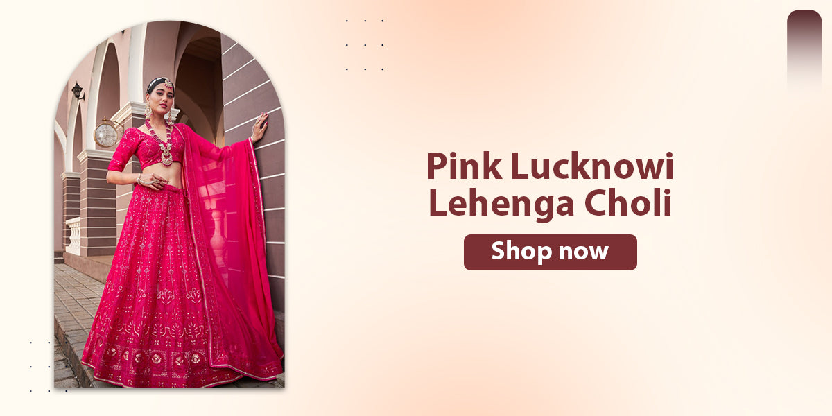  Pink Lucknowi Lehenga Choli