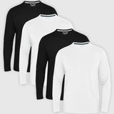 Round Neck Full Sleeves- Black-White Shirts