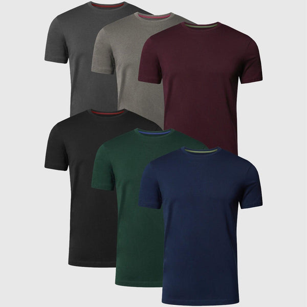 Round neck t-shirt | 6 pack | DARK ASSORTMENT