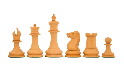 Reproduced 1849 Original Staunton Pattern Wooden Heavy Chess Pieces in Ebony Boxwood with King Side Stamping