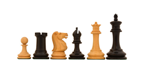 Reproduced Antique 1865-70 Steinitz Staunton Pattern Chess Set in Ebony Boxwood with King Side Stamping