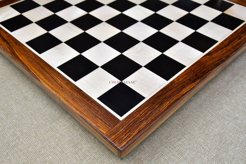 Solid Wooden Indian Chess Board in Genuine Ebony Wood & Maple Wood with Sheesham Wood Border