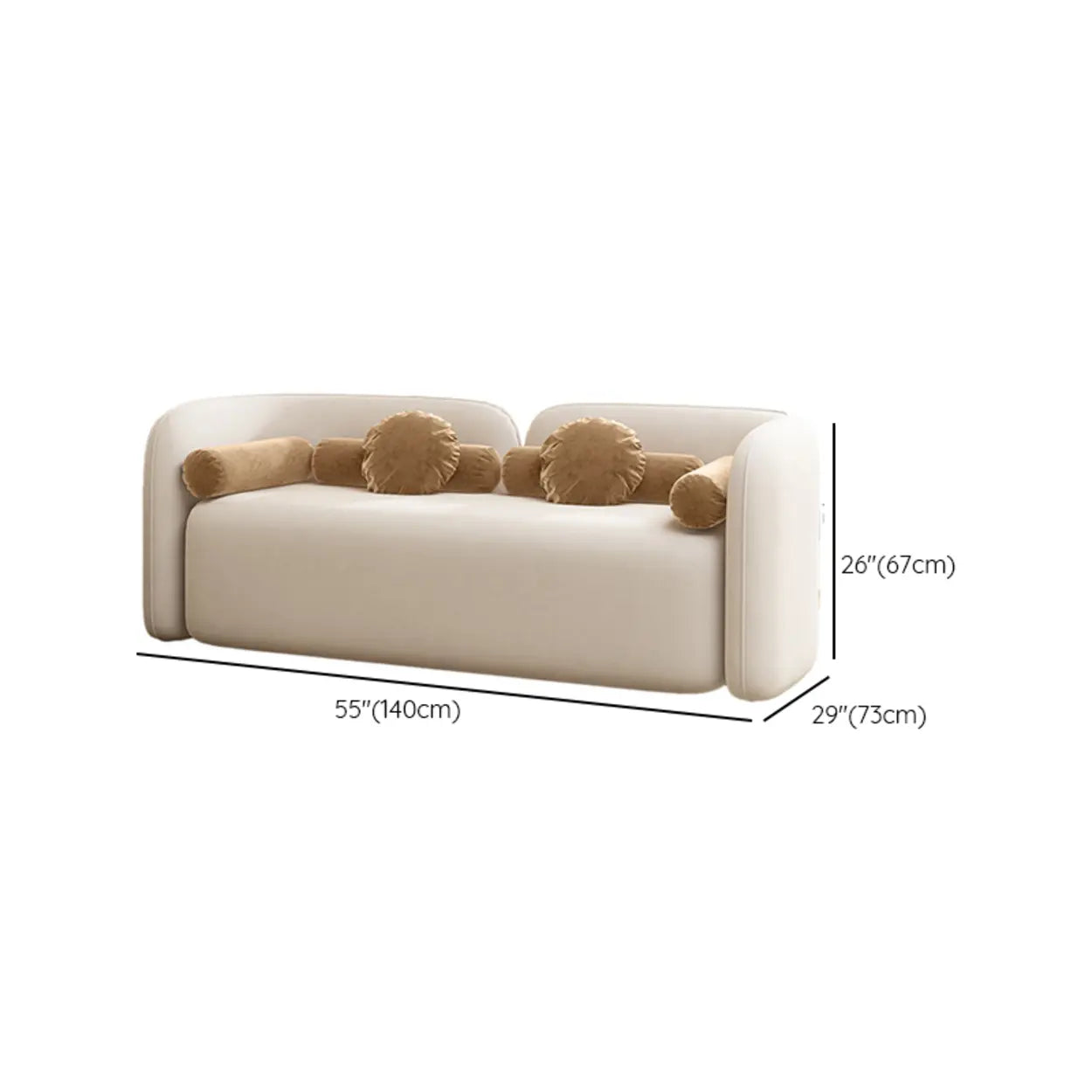 White Stain Resistant Leather Pillow Memory Foam Sofa #size