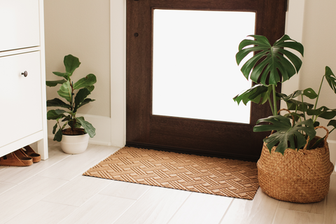 WaterHog Luxe - Wheat colored durable doormat at inside of front door