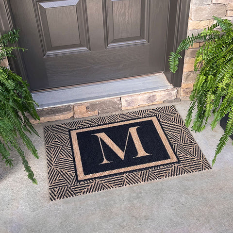 Monogrammed doormat personalized with your initial.  The perfect wedding gift idea for a personalized touch for home owners