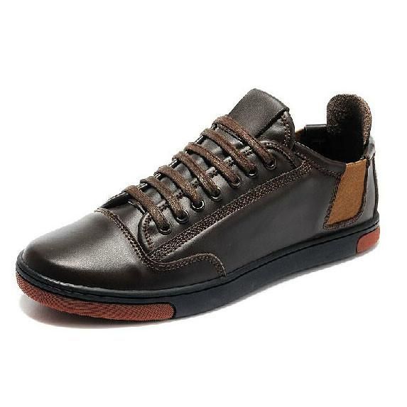Genuine Leather Casual Sneakers Lace Up Men's Flats | TrendSettingFashions