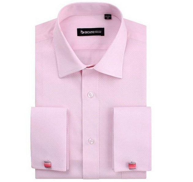Men's French Cut Striped Dress Shirt with Luxury Button Cuffs ...