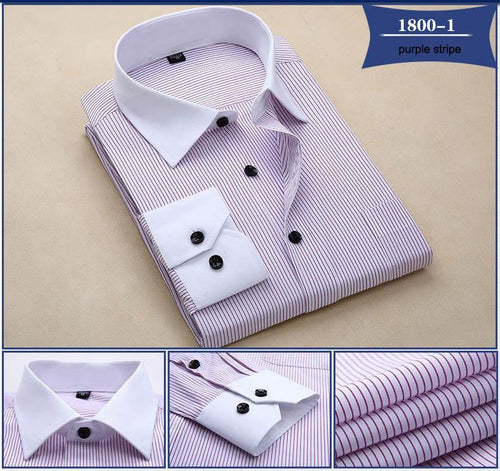 Men's Fashion Striped Dress Shirt - TrendSettingFashions