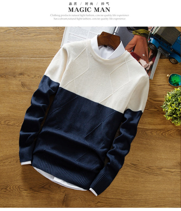 Men's Fashion Print Cashmere Pullover | TrendSettingFashions