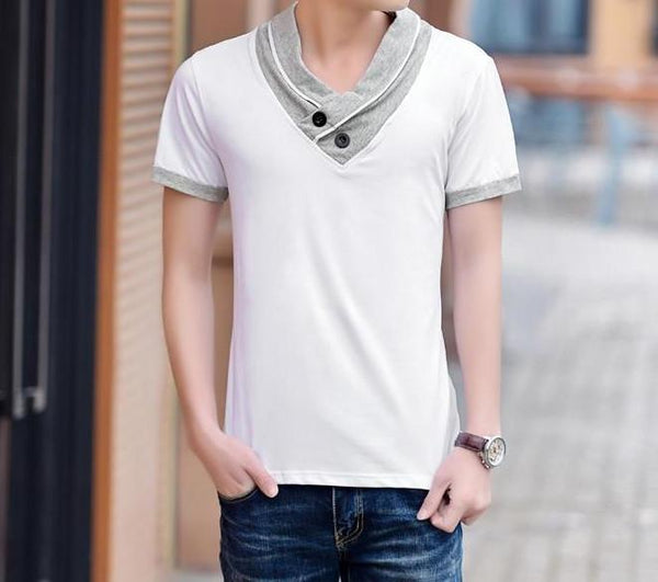 Men's Fashion High Collar T-Shirt | TrendSettingFashions