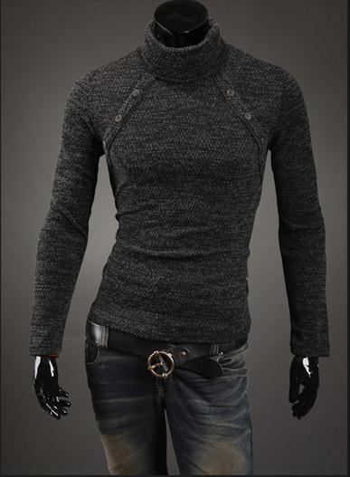 Men's Turtleneck Chest Button Sweater | TrendSettingFashions