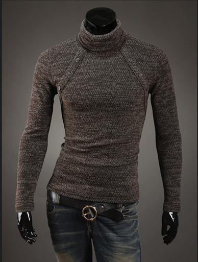 Men's Turtleneck Chest Button Sweater - TrendSettingFashions