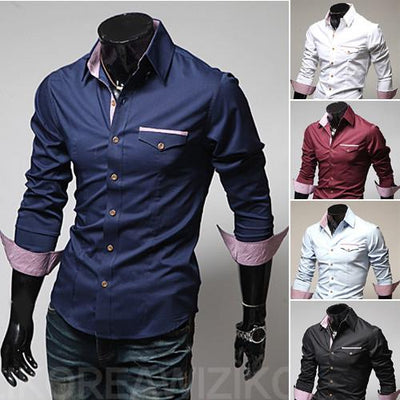 Men's 2 Tone Dress Shirt - TrendSettingFashions