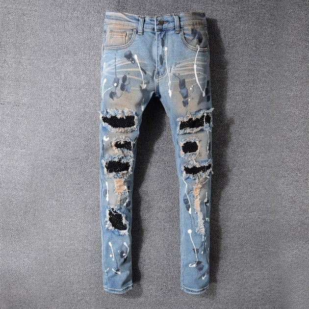 Men's Denim Ripped Washed Old Damage Jeans | TrendSettingFashions