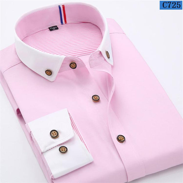 Men's Business Fashion Button Collar Dress Shirt | TrendSettingFashions