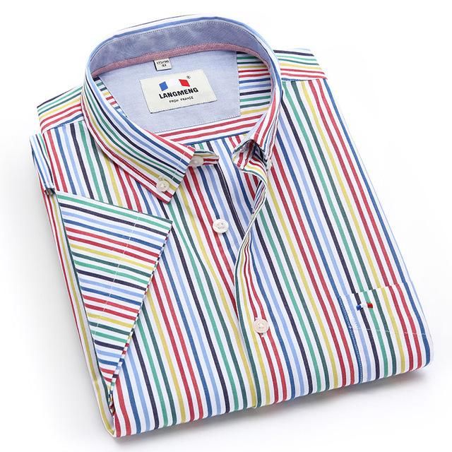 Men's Striped Colorful Dress Shirt | TrendSettingFashions